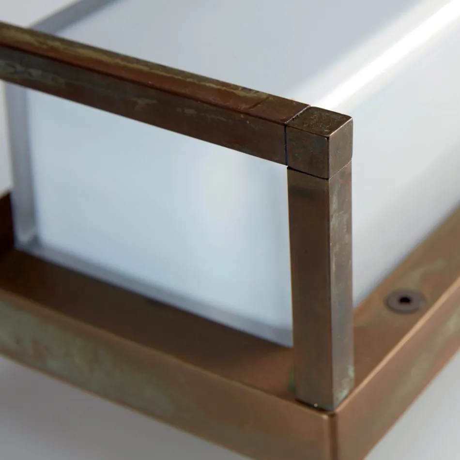 مصباح جداري خارجي عتيق من النحاس الأصفر، E27، وإضاءة أنيقة - كريستال Viadurini