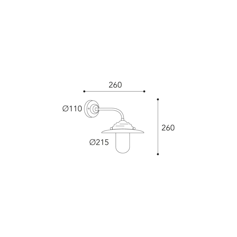 مصباح جداري خارجي عتيق من النحاس الأصفر، زجاج شفاف - إلفيكو Viadurini