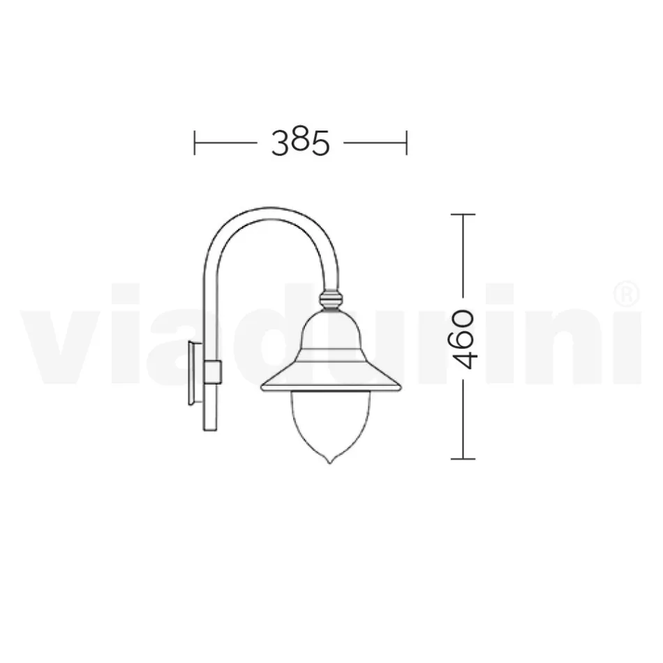 مصباح حائط خارجي بتصميم عتيق مصنوع من الألومنيوم في إيطاليا - كاساندرا Viadurini