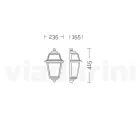 إضاءة جدارية خارجية من الألومنيوم والزجاج بلون الفحم، صنع في إيطاليا - Elric Viadurini