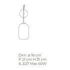 مصباح حائط حرفي من زجاج البندقية المنفوخ 16 سم - خيزران Viadurini