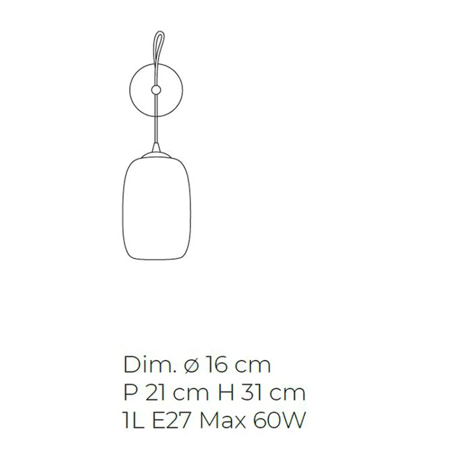 مصباح حائط حرفي من زجاج البندقية المنفوخ 16 سم - خيزران Viadurini