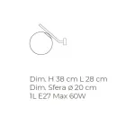 مصباح حائط من الزجاج الفينيسي المنفوخ يدويًا - ثلجي Viadurini