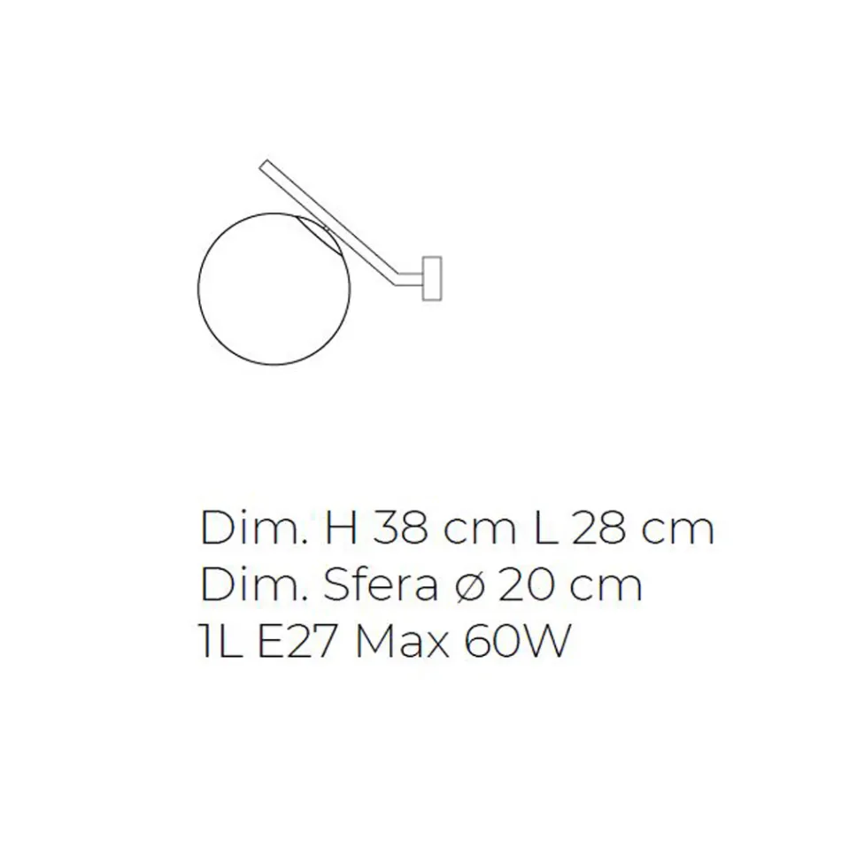 مصباح حائط من الزجاج الفينيسي المنفوخ يدويًا - ثلجي Viadurini