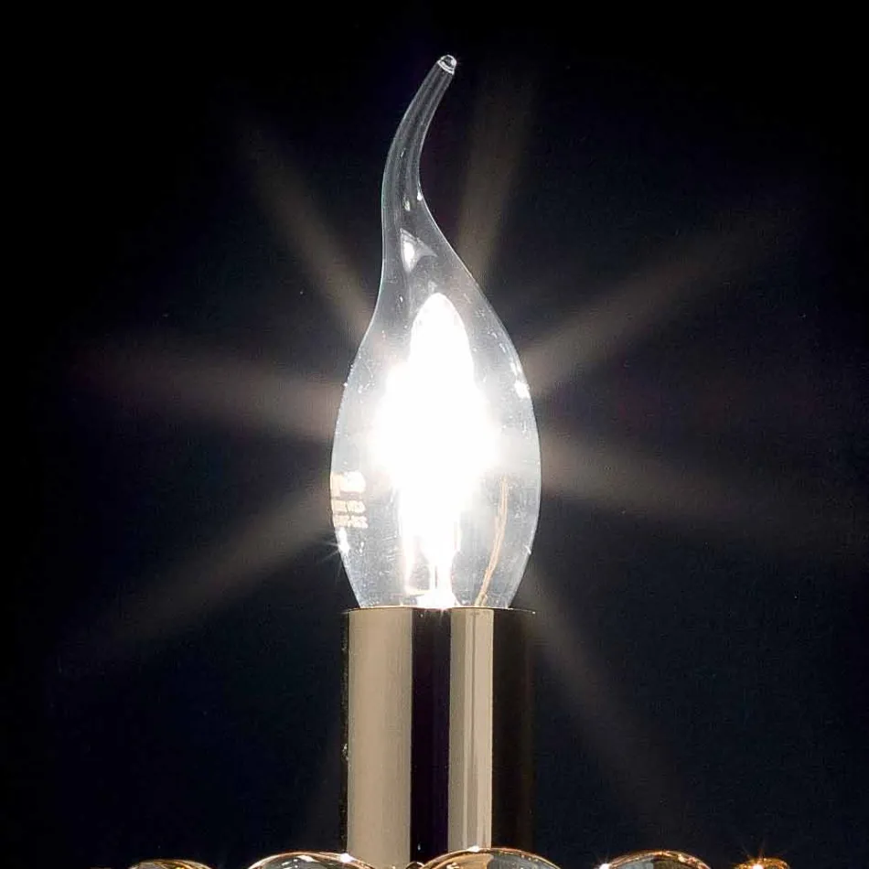 مصباح حائط زجاجي كلاسيكي من الكريستال والزجاج Belle، قطعتين Viadurini