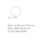 مصباح حائط من الزجاج الفينيسي المنفوخ يدويًا بتصميم عصري - قمر Viadurini