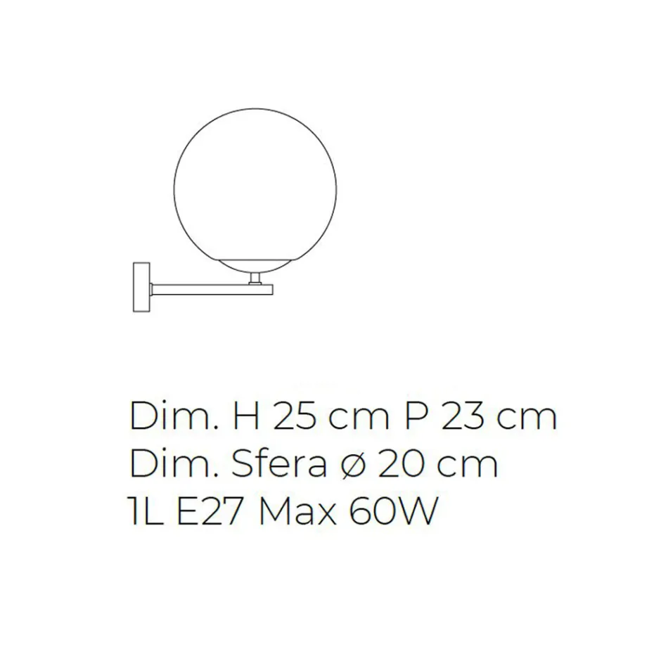 مصباح حائط من الزجاج الفينيسي المنفوخ يدويًا بتصميم عصري - قمر Viadurini