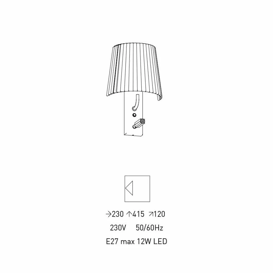 مصباح حائط بتصميم هيكل معدني أسود وأورجانزا مصنوع في إيطاليا - بوم Viadurini