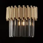 مصباح حائط من الحديد المذهب مرصع بأحجار الراين، صنع في إيطاليا، للديكور الداخلي - باريس Viadurini