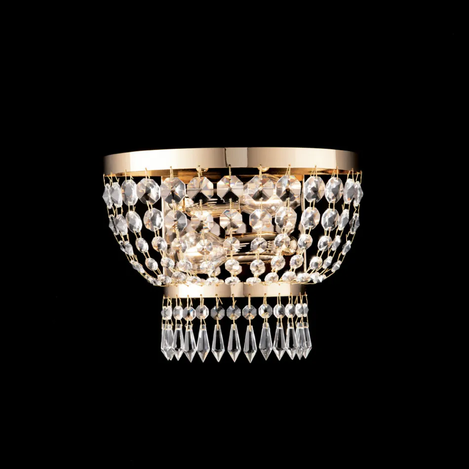 زينة حديدية وذهبية مصنوعة في إيطاليا مرصعة بأحجار الراين لتزيين الديكور الداخلي - النمسا Viadurini