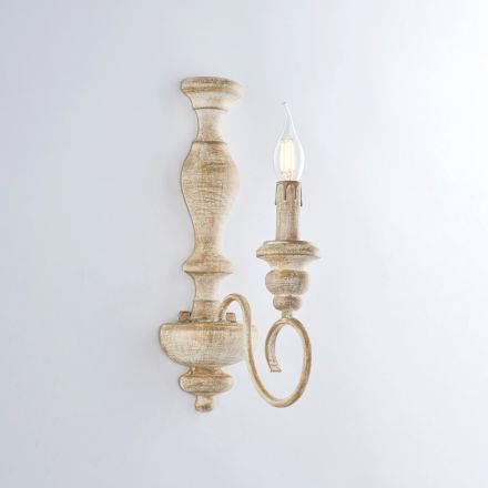 مصابيح جدارية مصنوعة في إيطاليا من الخشب والحديد المطلي لتزيين الديكور الداخلي - توسكانا Viadurini