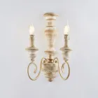 مصابيح جدارية مصنوعة في إيطاليا من الخشب والحديد المطلي لتزيين الديكور الداخلي - توسكانا Viadurini