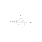 مصباح جداري خارجي عتيق من النحاس الأصفر، زجاج شفاف IP44 - إلفيكو Viadurini