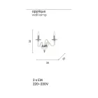 شمعدان حائطي بإضاءة مزدوجة من الزجاج والكريستال الإيطالي - ماريانجيلا Viadurini