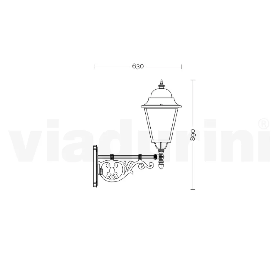 مصباح حائط خارجي من الألومنيوم والزجاج صنع في إيطاليا - بوناريا Viadurini