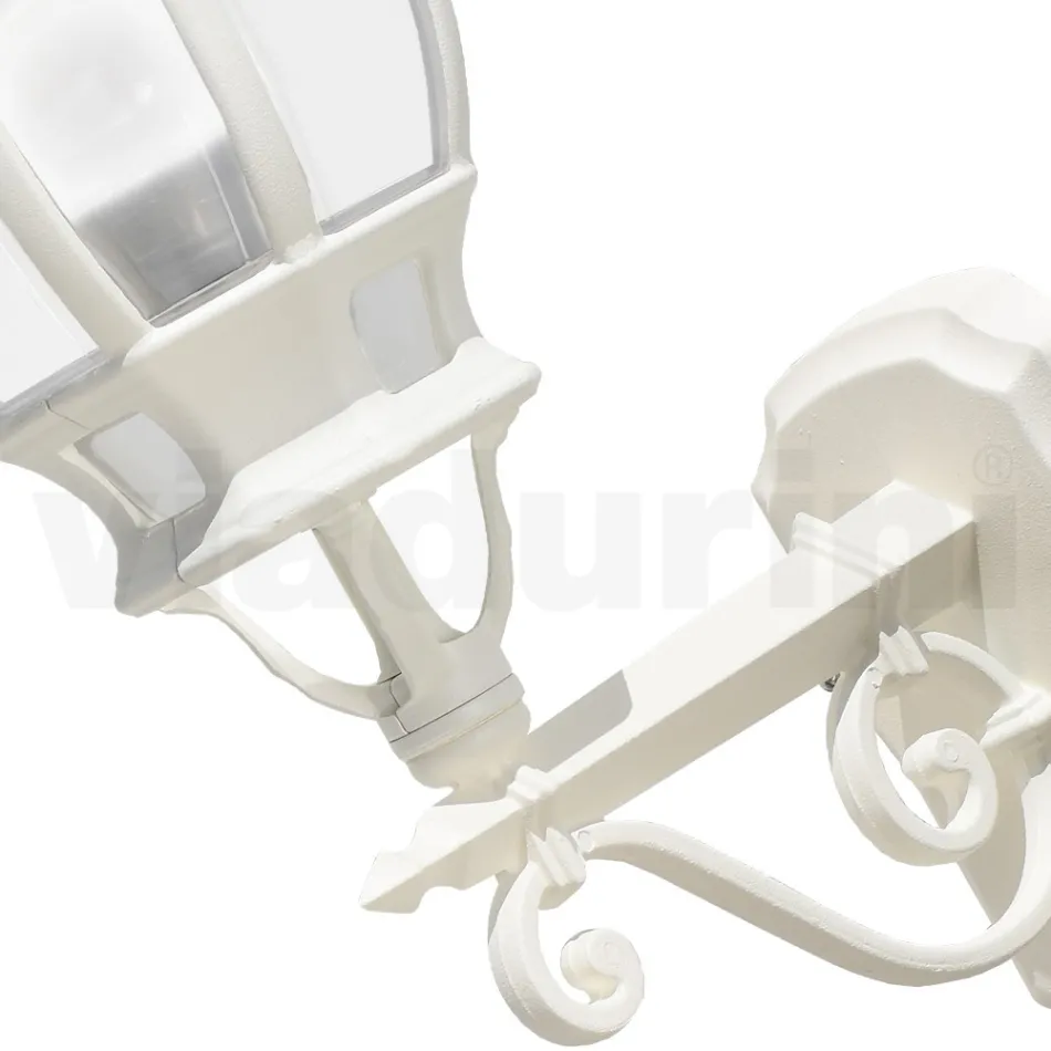 مصباح حائط خارجي بتصميم عتيق مصنوع من الألومنيوم الأبيض، صنع في إيطاليا - دودو Viadurini