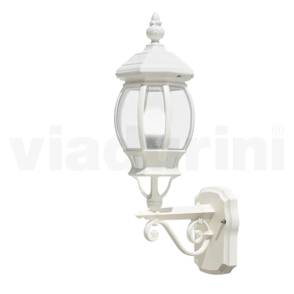 مصباح حائط خارجي بتصميم عتيق مصنوع من الألومنيوم الأبيض، صنع في إيطاليا - دودو Viadurini