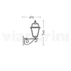 مصباح حائط خارجي عتيق من الألومنيوم والزجاج صنع في إيطاليا - دوروتي Viadurini