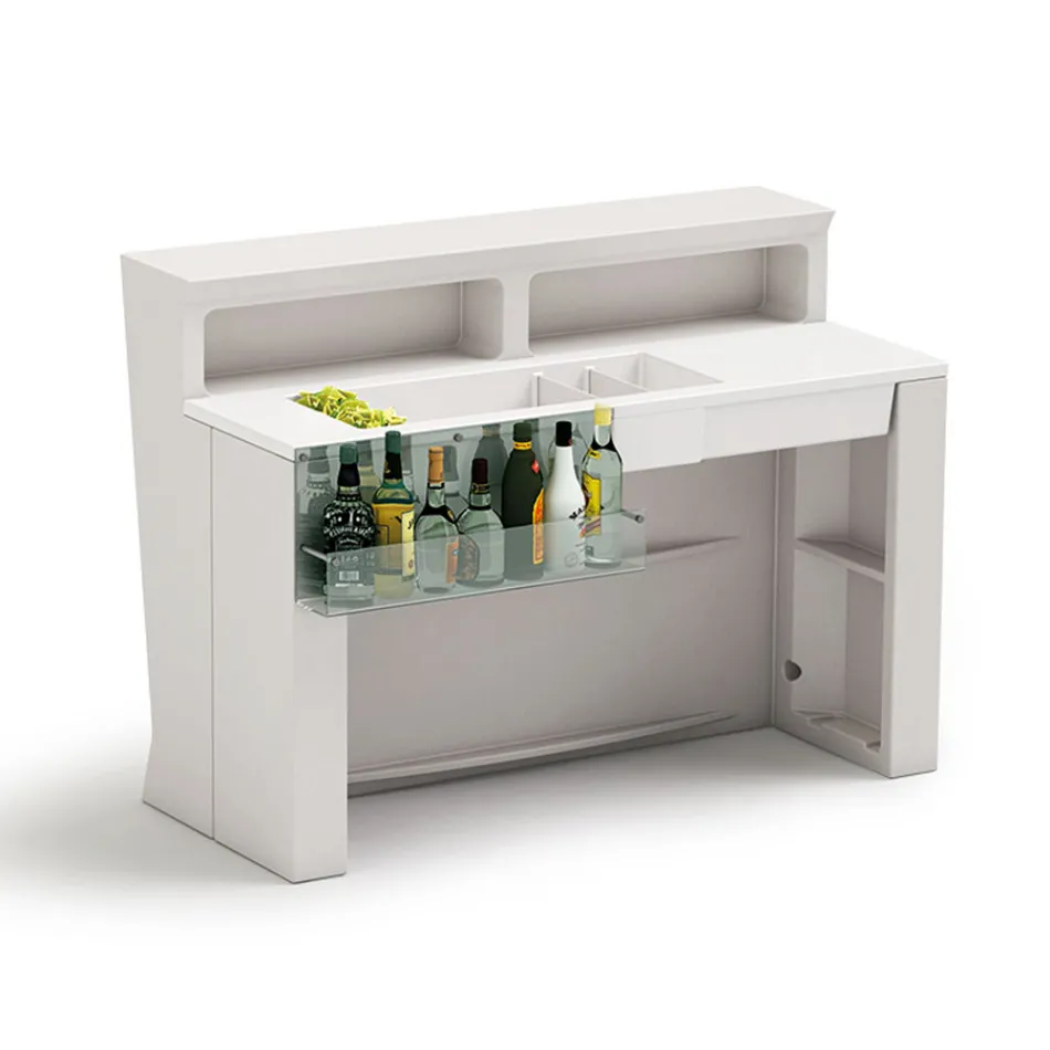 منضدة بار مضيئة مع ملحق منظم وحامل زجاجات - تقرير Viadurini