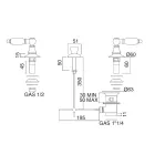 خلاط بيديه بثلاث فتحات مع نحاس داخلي - صنع في إيطاليا - نوريانا Viadurini
