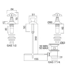 خلاط بيديه بثلاث فتحات مع مدخل نحاسي داخلي ومقابض فراشة - ميريانو Viadurini