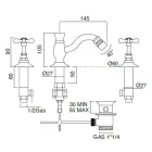 خلاط بيديه بثلاث فتحات مع نفايات نحاسية كلاسيكية مصنوعة يدويًا - فيوريتا Viadurini