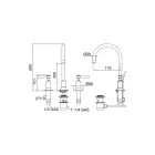 خلاط حوض بثلاث فتحات مع صنبور مرتفع مع مخرج نحاسي قابل للفتح صنع في إيطاليا - أحمر Viadurini