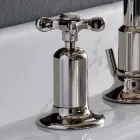 خلاط حوض بثلاث فتحات مع صنبور مرتفع مطلي بالنيكل صنع في إيطاليا - أحمر Viadurini