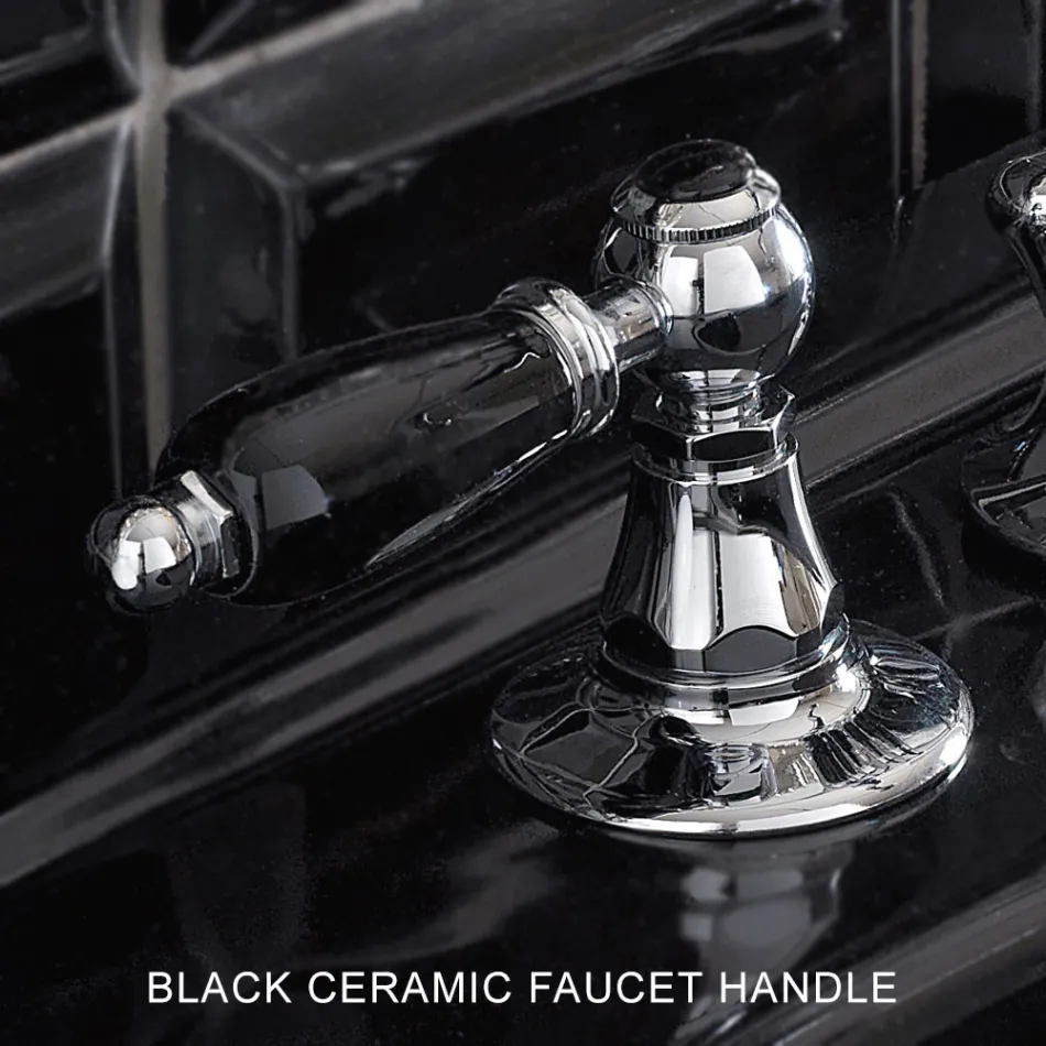 خلاط حوض بثلاث فتحات مع رافعات كلاسيكية مصنوعة يدويًا من النحاس - نوريانا Viadurini