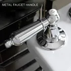 خلاط حوض بثلاث فتحات مع رافعات كلاسيكية مصنوعة يدويًا من النحاس - نوريانا Viadurini