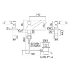 خلاط حوض بثلاث فتحات مع رافعات كلاسيكية مصنوعة يدويًا من النحاس - نوريانا Viadurini