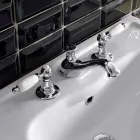 خلاط حوض بثلاث فتحات مع رافعات كلاسيكية مصنوعة يدويًا من النحاس - نوريانا Viadurini