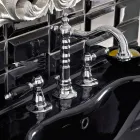 خلاط حوض بثلاث فتحات مع مصرف نحاسي بتصميم كلاسيكي مصنوع يدويًا - نوريانا Viadurini