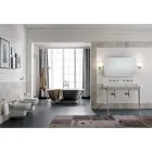 بيديه معلق كلاسيكي من السيراميك الأبيض، صنع في إيطاليا - نوسيكا Viadurini