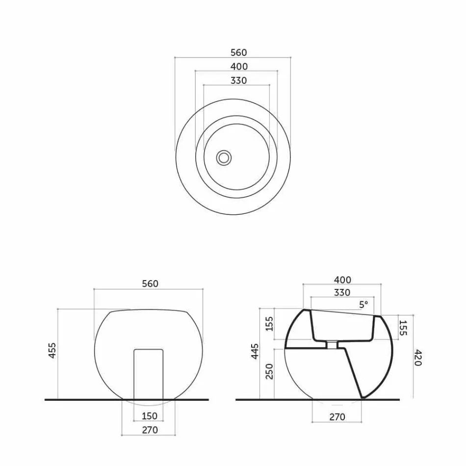 بيديه كروي الشكل من السيراميك الملون فانا Viadurini