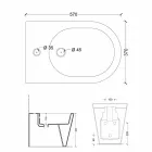 بيديه سيراميك بتصميم عصري 57×37 سم، صن، صنع في إيطاليا Viadurini