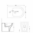 بيديه سيراميك أبيض بتصميم عصري 54×35 سم، صنع في إيطاليا Viadurini
