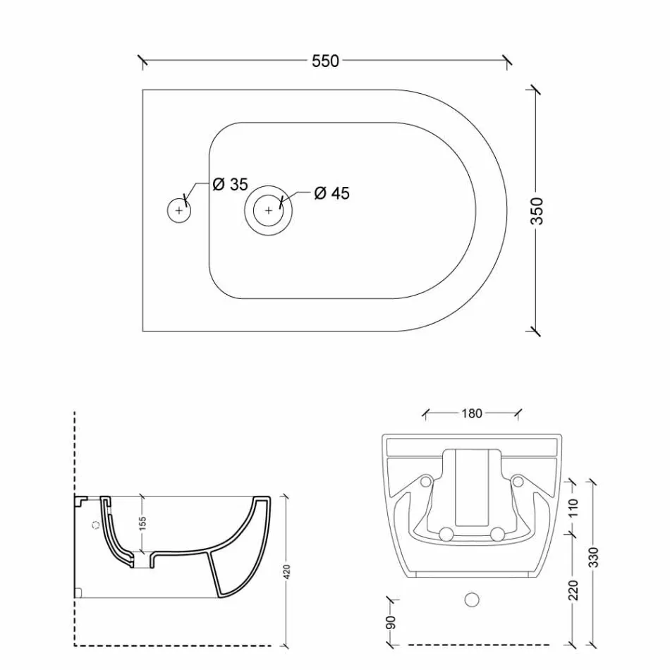 بيديه حائطي سيراميك بتصميم عصري على شكل نجمة مقاس 55×35 سم صنع في إيطاليا Viadurini