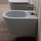 بيديه سيراميك معلق بتصميم دائري 57×37 سم، صنع في إيطاليا Viadurini