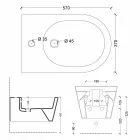 بيديه سيراميك معلق بتصميم دائري 57×37 سم، صنع في إيطاليا Viadurini