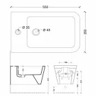 تصميم بيديه سيراميك معلق مربع الشكل 55×35 سم، صنع في إيطاليا Viadurini