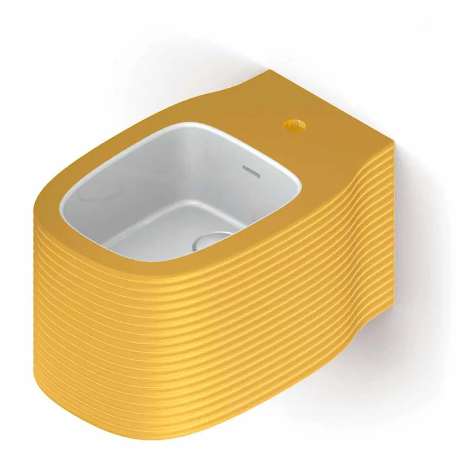 بيديه سيراميك معلق على الحائط بتصميم عصري تم إنتاجه في إيطاليا، هاملت Viadurini