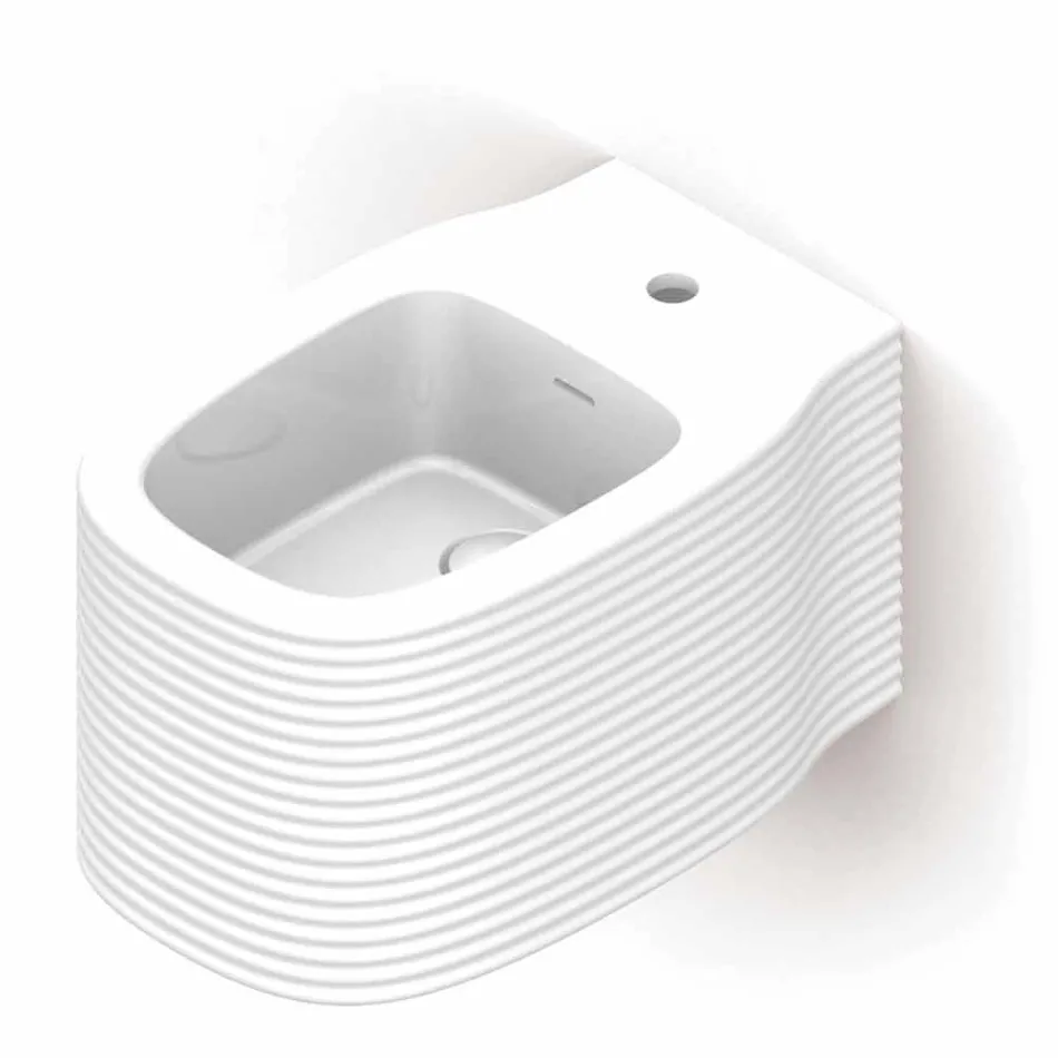 بيديه سيراميك معلق على الحائط بتصميم عصري تم إنتاجه في إيطاليا، هاملت Viadurini