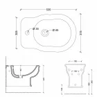 بيديه حائطي حديث من السيراميك الأبيض، مقاس 54×36 سم، صنع في إيطاليا Viadurini