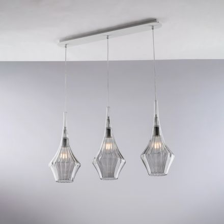 سكة حديدية مع زجاج بايركس، صناعة إيطالية، للديكور الداخلي - أوليمبو Viadurini