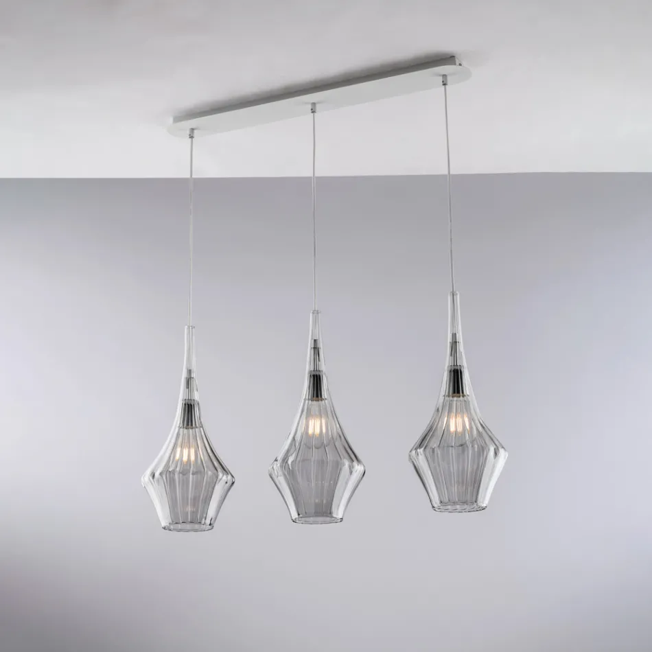 سكة حديدية مع زجاج بايركس، صناعة إيطالية، للديكور الداخلي - أوليمبو Viadurini