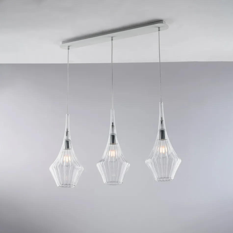 سكة حديدية مع زجاج بايركس، صناعة إيطالية، للديكور الداخلي - أوليمبو Viadurini