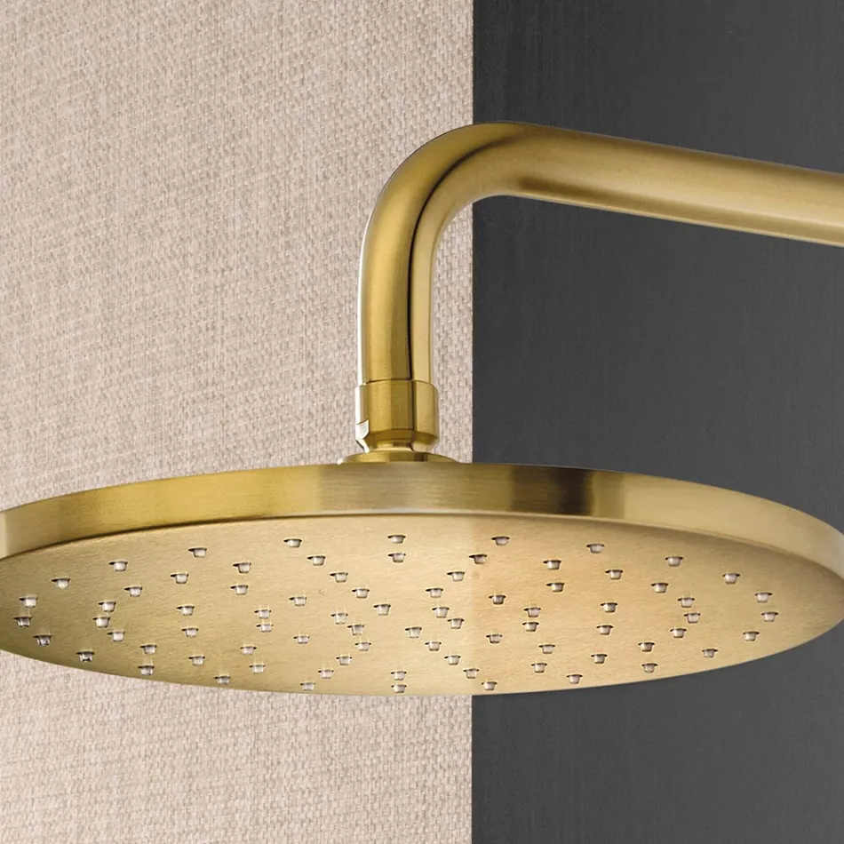 ذراع دش مع رأس دش دائري مضاد للترسبات الكلسية مصنوع من فولاذ AISI 316L - Artigli Viadurini