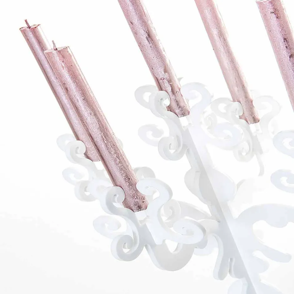 شمعدان كلاسيكي متوسط التصميم، 5 أذرع من زجاج أراغون البليكسي جلاس Viadurini