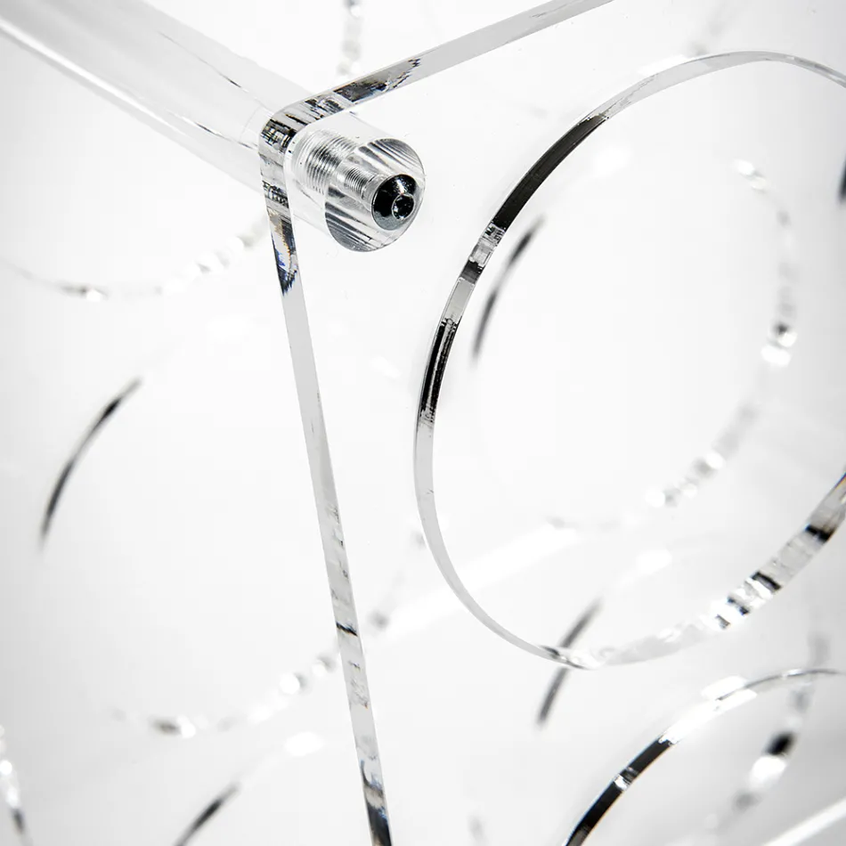 حامل زجاجات من زجاج شبكي شفاف صنع في إيطاليا - واينز Viadurini